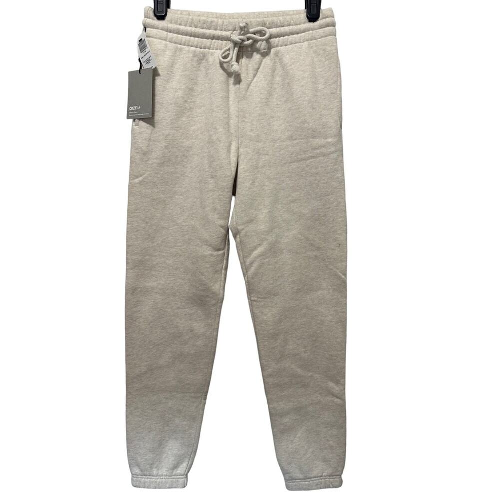 nwt Aritiza Perfect Fleece Sweatpants size XS Heather Oatmeal Tna CozyAF